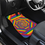 Abstract Rainbow LGBT Stripes Print Front and Back Car Floor Mats