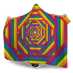 Abstract Rainbow LGBT Stripes Print Hooded Blanket