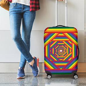 Abstract Rainbow LGBT Stripes Print Luggage Cover