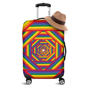 Abstract Rainbow LGBT Stripes Print Luggage Cover