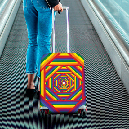 Abstract Rainbow LGBT Stripes Print Luggage Cover