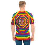 Abstract Rainbow LGBT Stripes Print Men's T-Shirt