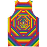 Abstract Rainbow LGBT Stripes Print Men's Tank Top