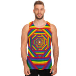 Abstract Rainbow LGBT Stripes Print Men's Tank Top