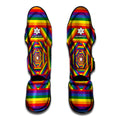 Abstract Rainbow LGBT Stripes Print Muay Thai Shin Guards