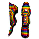 Abstract Rainbow LGBT Stripes Print Muay Thai Shin Guard