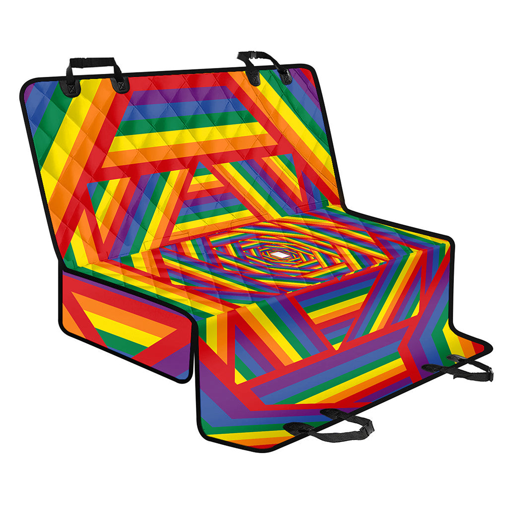 Abstract Rainbow LGBT Stripes Print Pet Car Back Seat Cover