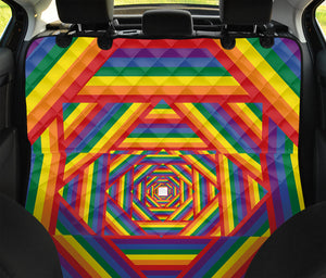 Abstract Rainbow LGBT Stripes Print Pet Car Back Seat Cover