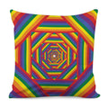Abstract Rainbow LGBT Stripes Print Pillow Cover
