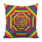 Abstract Rainbow LGBT Stripes Print Pillow Cover