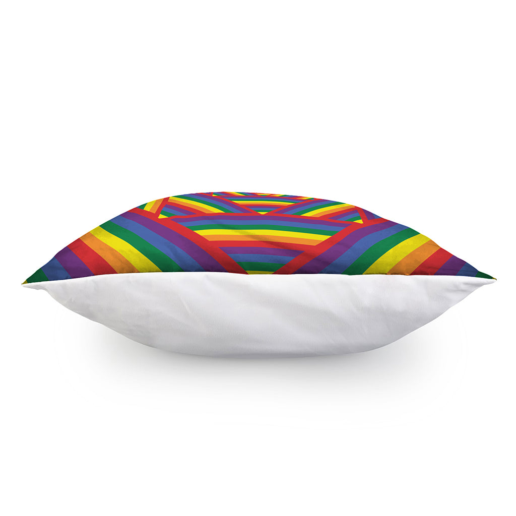 Abstract Rainbow LGBT Stripes Print Pillow Cover