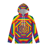 Abstract Rainbow LGBT Stripes Print Pullover Hoodie