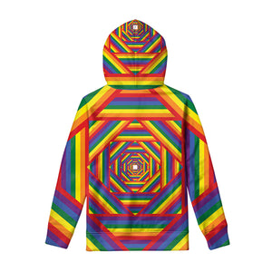 Abstract Rainbow LGBT Stripes Print Pullover Hoodie