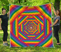 Abstract Rainbow LGBT Stripes Print Quilt