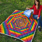 Abstract Rainbow LGBT Stripes Print Quilt