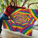 Abstract Rainbow LGBT Stripes Print Quilt