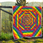 Abstract Rainbow LGBT Stripes Print Quilt
