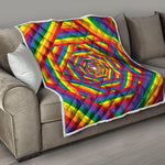 Abstract Rainbow LGBT Stripes Print Quilt