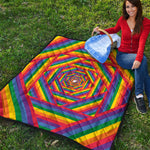 Abstract Rainbow LGBT Stripes Print Quilt