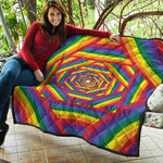 Abstract Rainbow LGBT Stripes Print Quilt