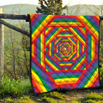 Abstract Rainbow LGBT Stripes Print Quilt
