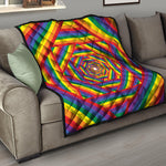 Abstract Rainbow LGBT Stripes Print Quilt