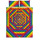 Abstract Rainbow LGBT Stripes Print Quilt Bed Set