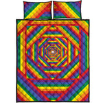 Abstract Rainbow LGBT Stripes Print Quilt Bed Set