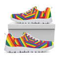 Abstract Rainbow LGBT Stripes Print White Running Shoes