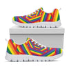 Abstract Rainbow LGBT Stripes Print White Sneakers