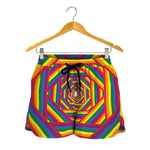 Abstract Rainbow LGBT Stripes Print Women's Shorts