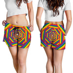 Abstract Rainbow LGBT Stripes Print Women's Shorts