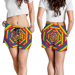 Abstract Rainbow LGBT Stripes Print Women's Shorts