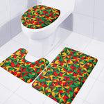 Abstract Reggae Pattern Print 3 Piece Bath Mat Set