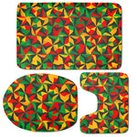 Abstract Reggae Pattern Print 3 Piece Bath Mat Set