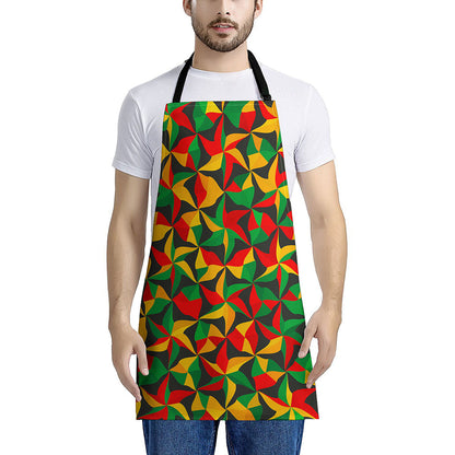 Abstract Reggae Pattern Print Apron