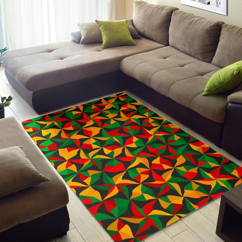 Abstract Reggae Pattern Print Area Rug GearFrost