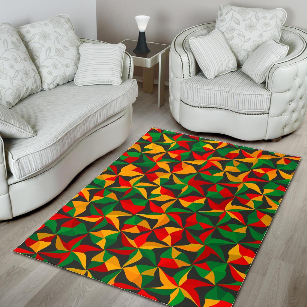 Abstract Reggae Pattern Print Area Rug GearFrost