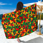 Abstract Reggae Pattern Print Beach Sarong Wrap