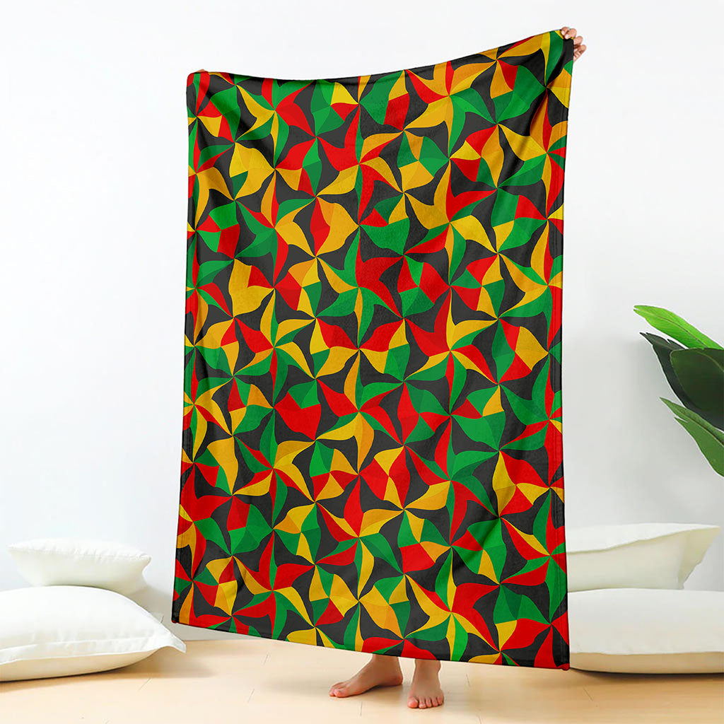 Abstract Reggae Pattern Print Blanket