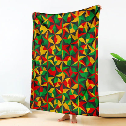 Abstract Reggae Pattern Print Blanket