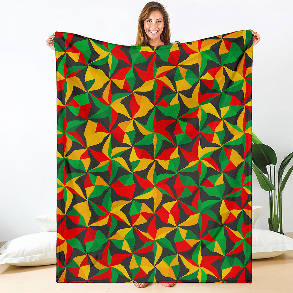 Abstract Reggae Pattern Print Blanket