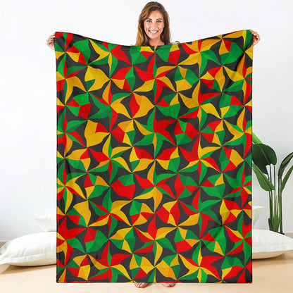 Abstract Reggae Pattern Print Blanket