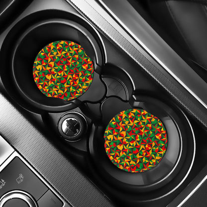 Abstract Reggae Pattern Print Car Coasters