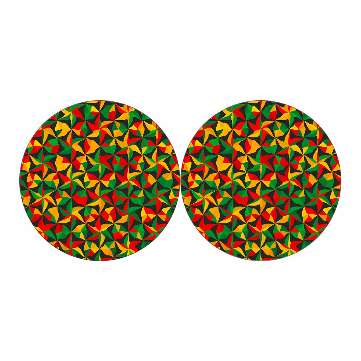 Abstract Reggae Pattern Print Car Coasters