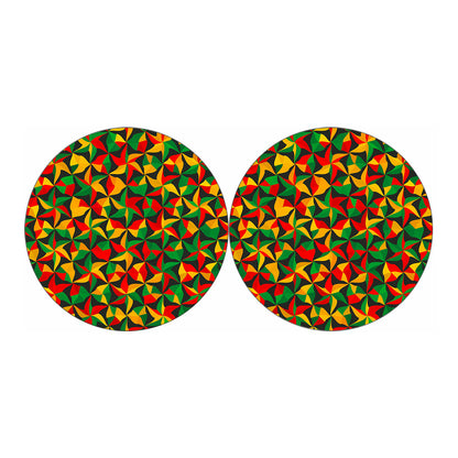 Abstract Reggae Pattern Print Car Coasters