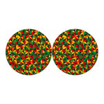 Abstract Reggae Pattern Print Car Coasters