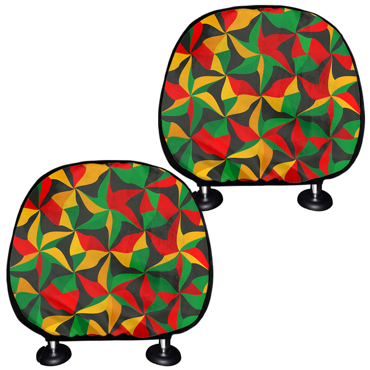 Abstract Reggae Pattern Print Car Headrest Covers