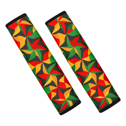 Abstract Reggae Pattern Print Car Seat Belt Covers