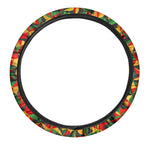 Abstract Reggae Pattern Print Car Steering Wheel Cover